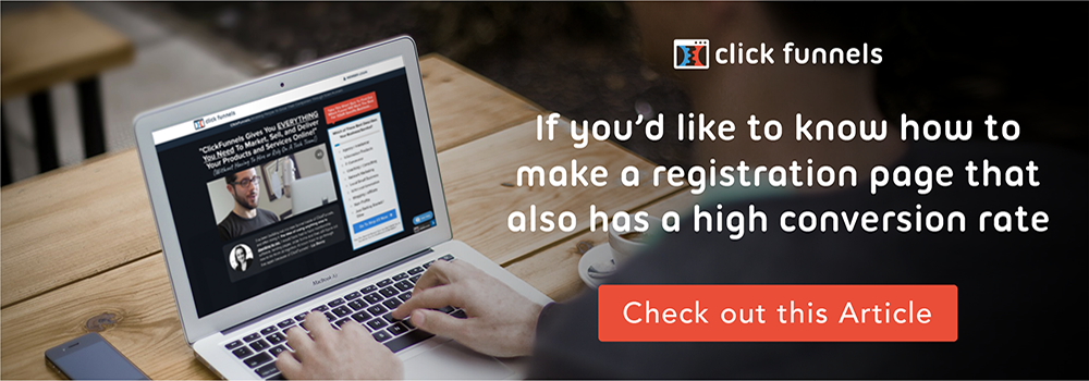 create registration page with clickfunnels