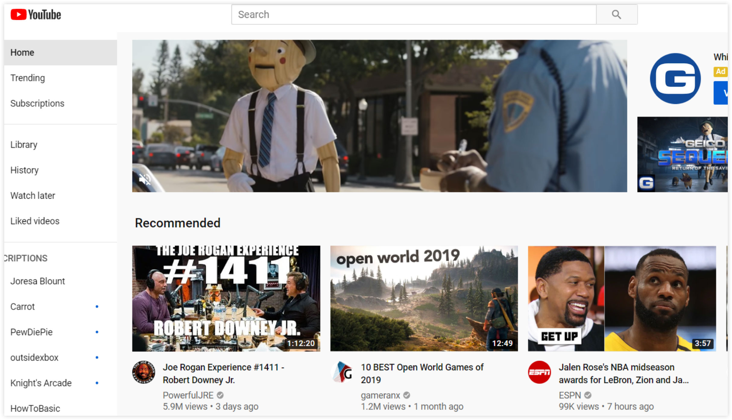 YouTube Homepage Screenshot | ClickFunnels