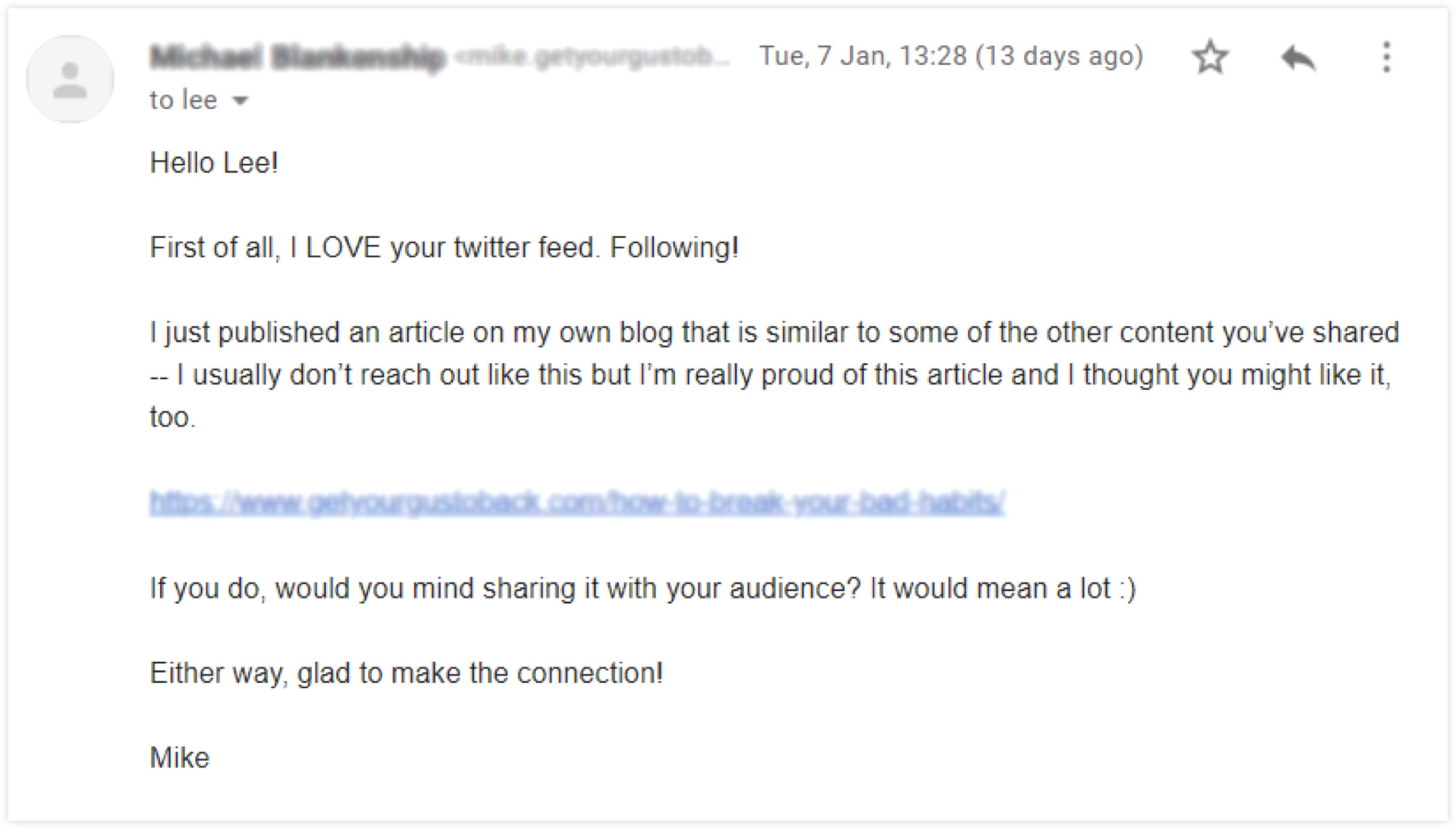 Manual Outreach Email Template Example | ClickFunnels