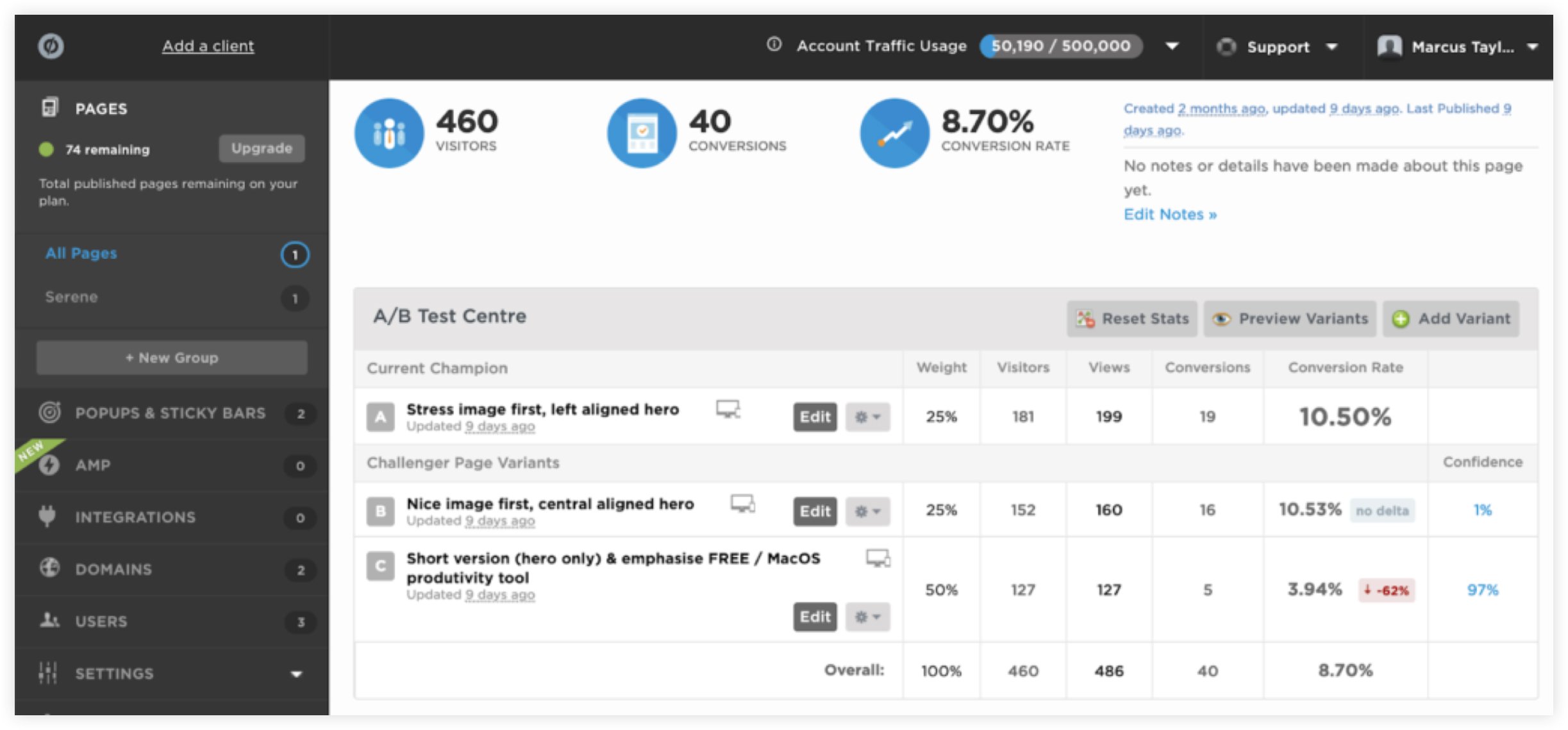 Unbounce Real-Time Data Reporting