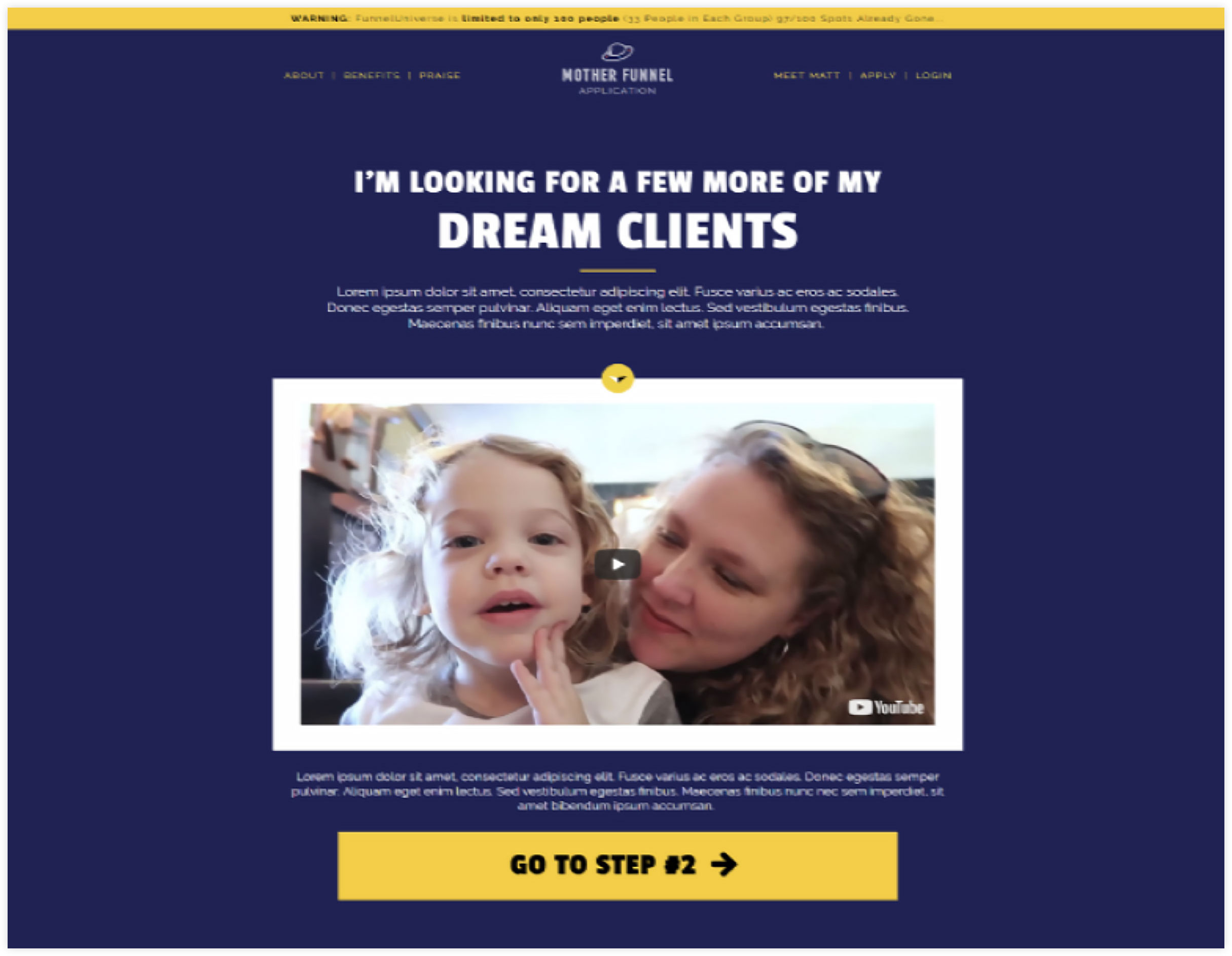 ClickFunnels application template example