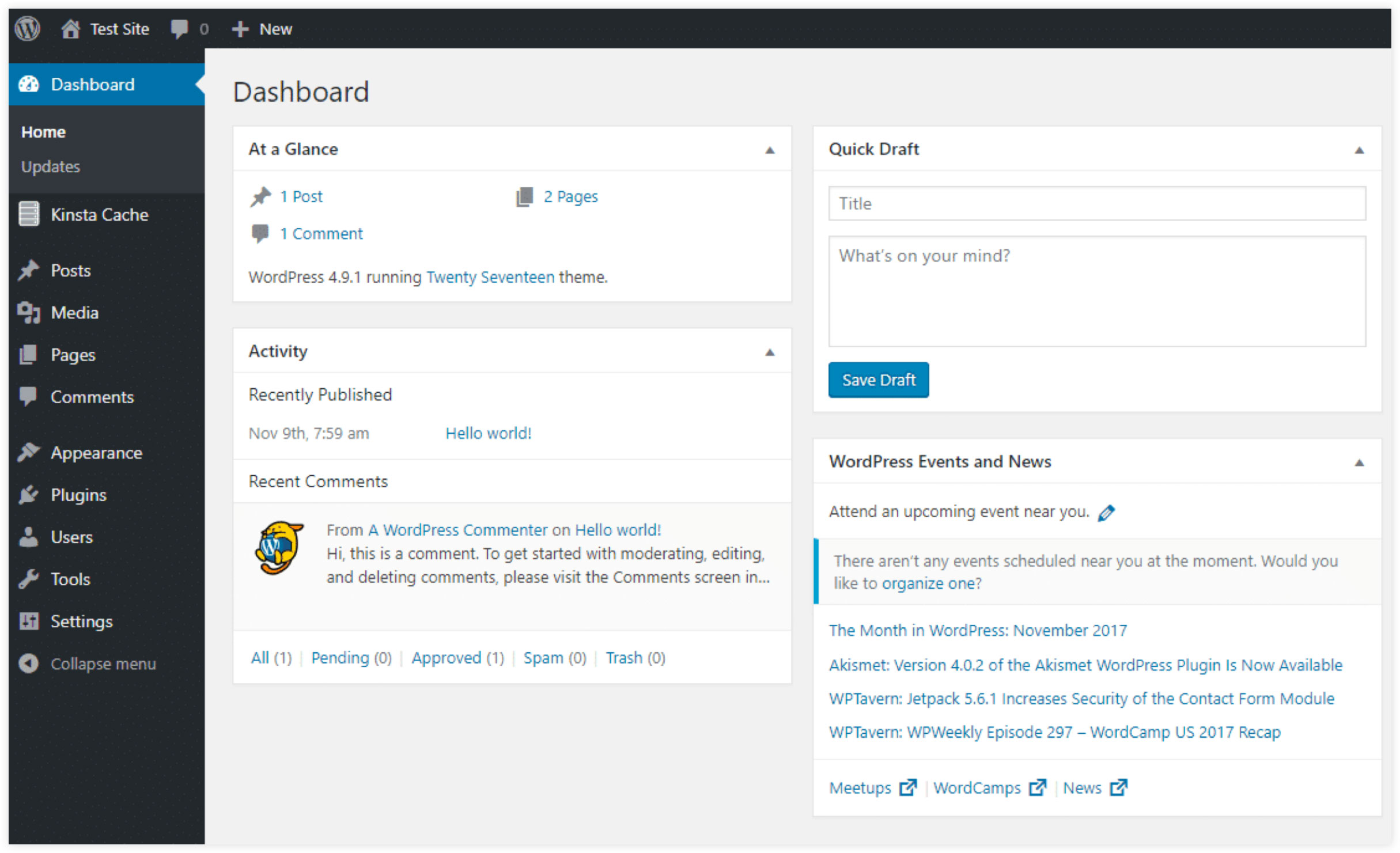 WordPress User Interface
