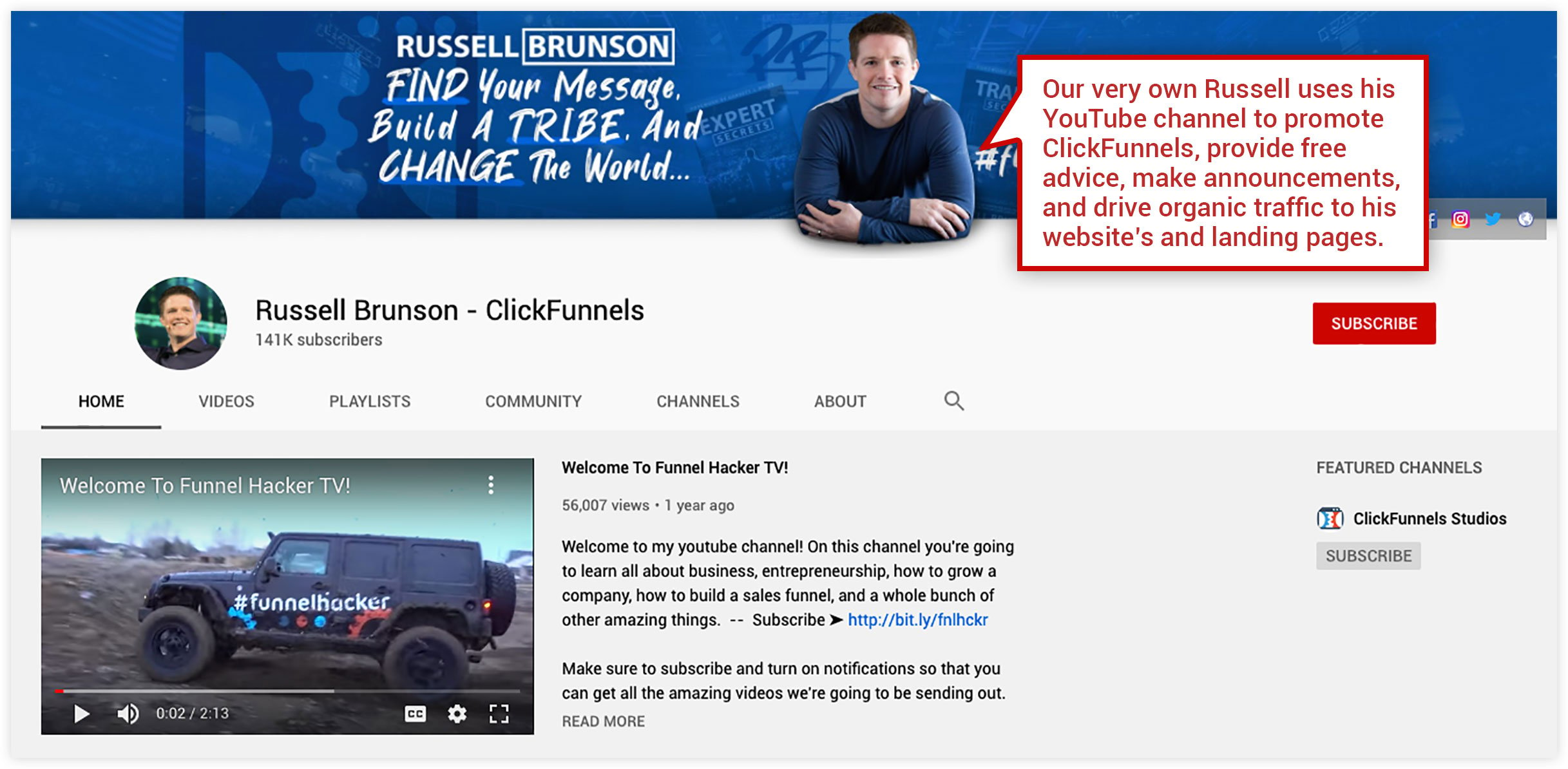 Canale YouTube ClickFunnels