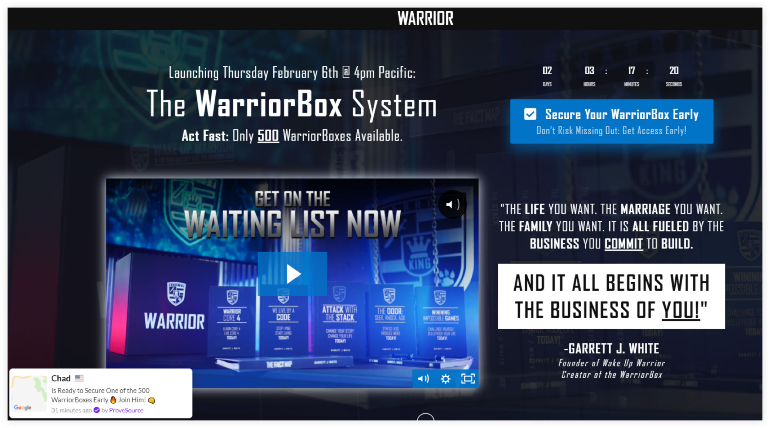 Garrett J White Landing Page Example