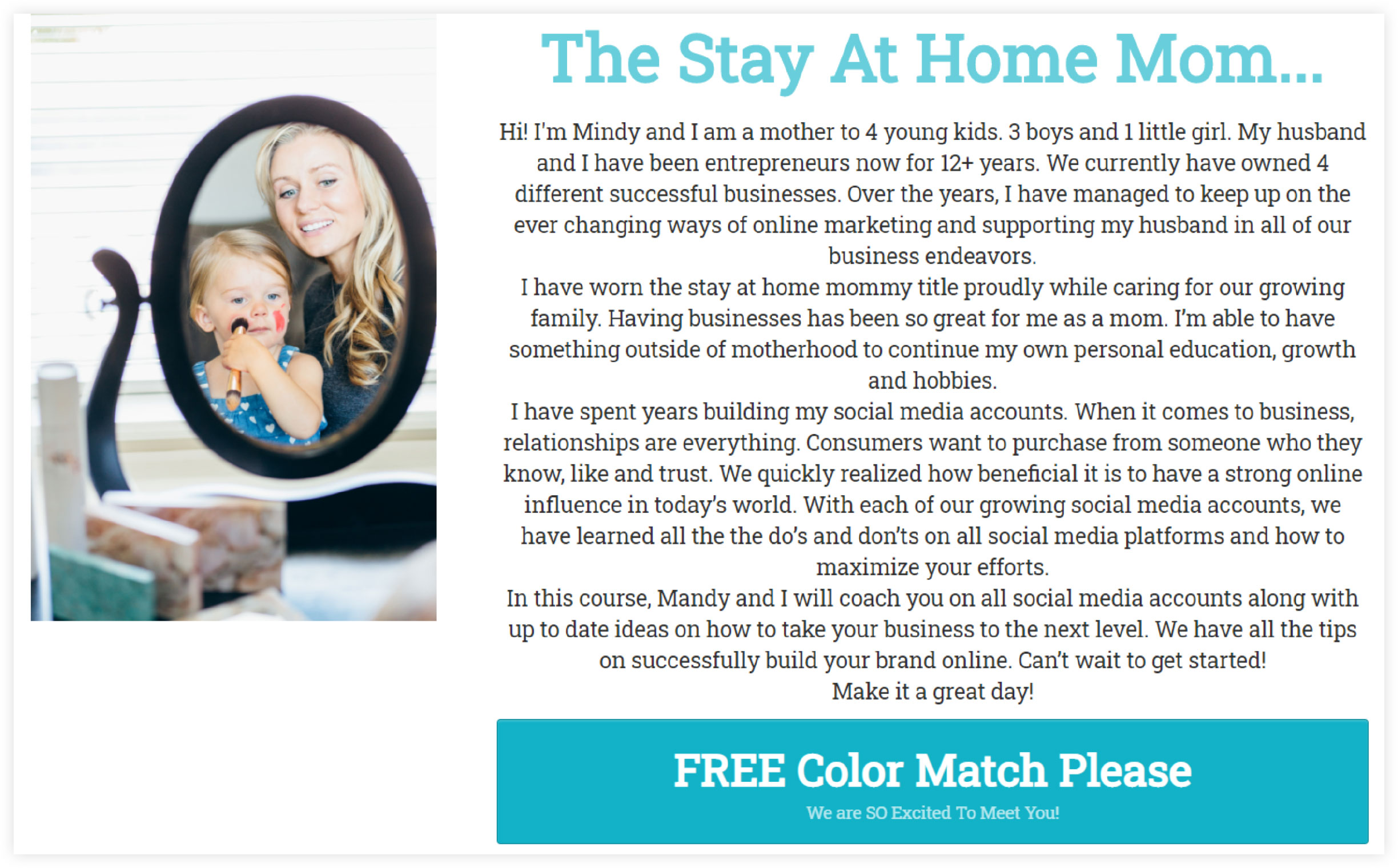 Maskara Consulting Landing Page Example