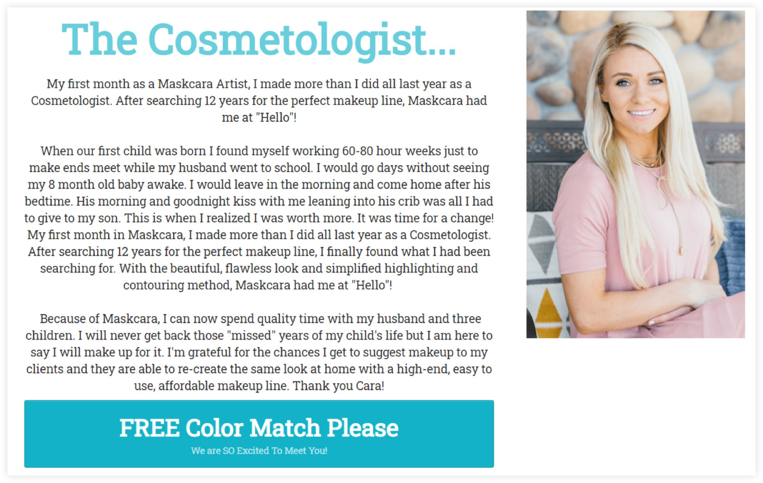 Maskara Consulting Landing Page Example