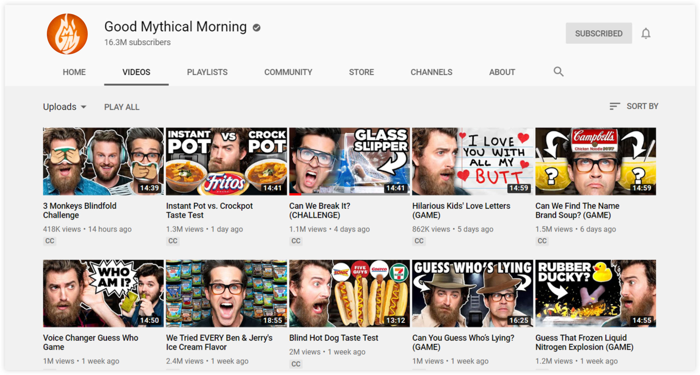 Good Mythical Morning YouTube Channel