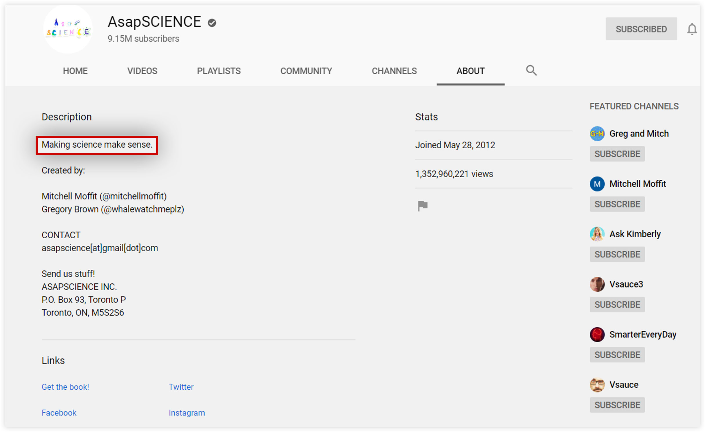 Canale YouTube AsapSCIENCE