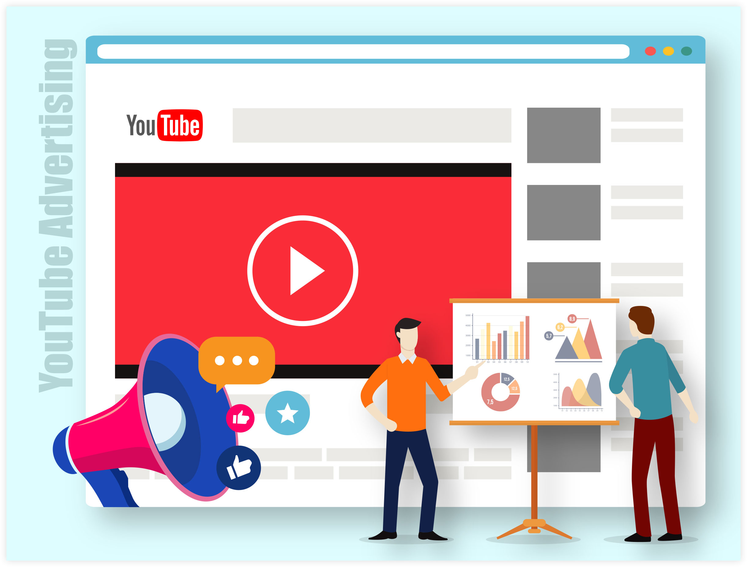 Illustrazione pubblicitaria di YouTube