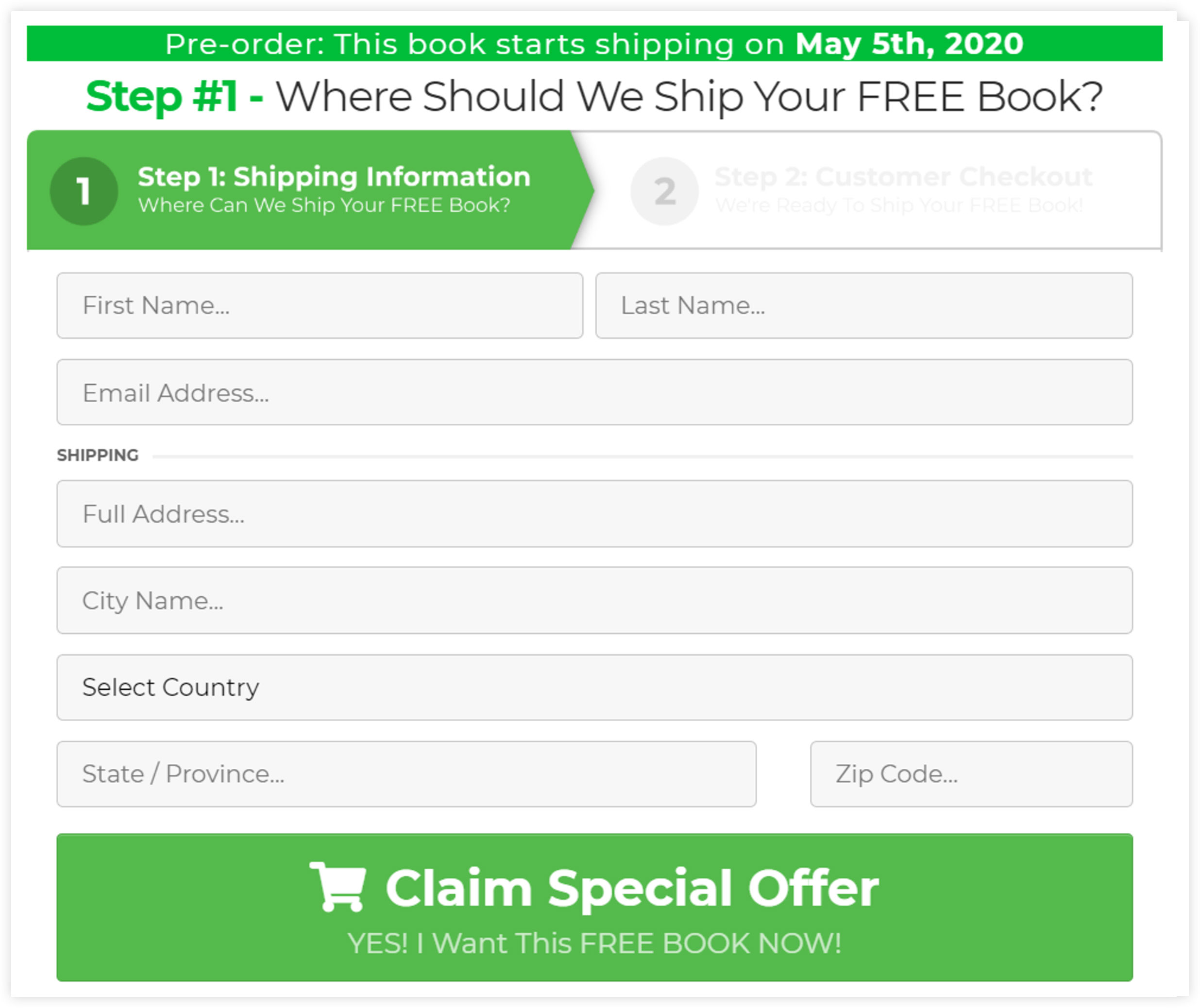 ClickFunnels - Landing Page Ordering Form Example