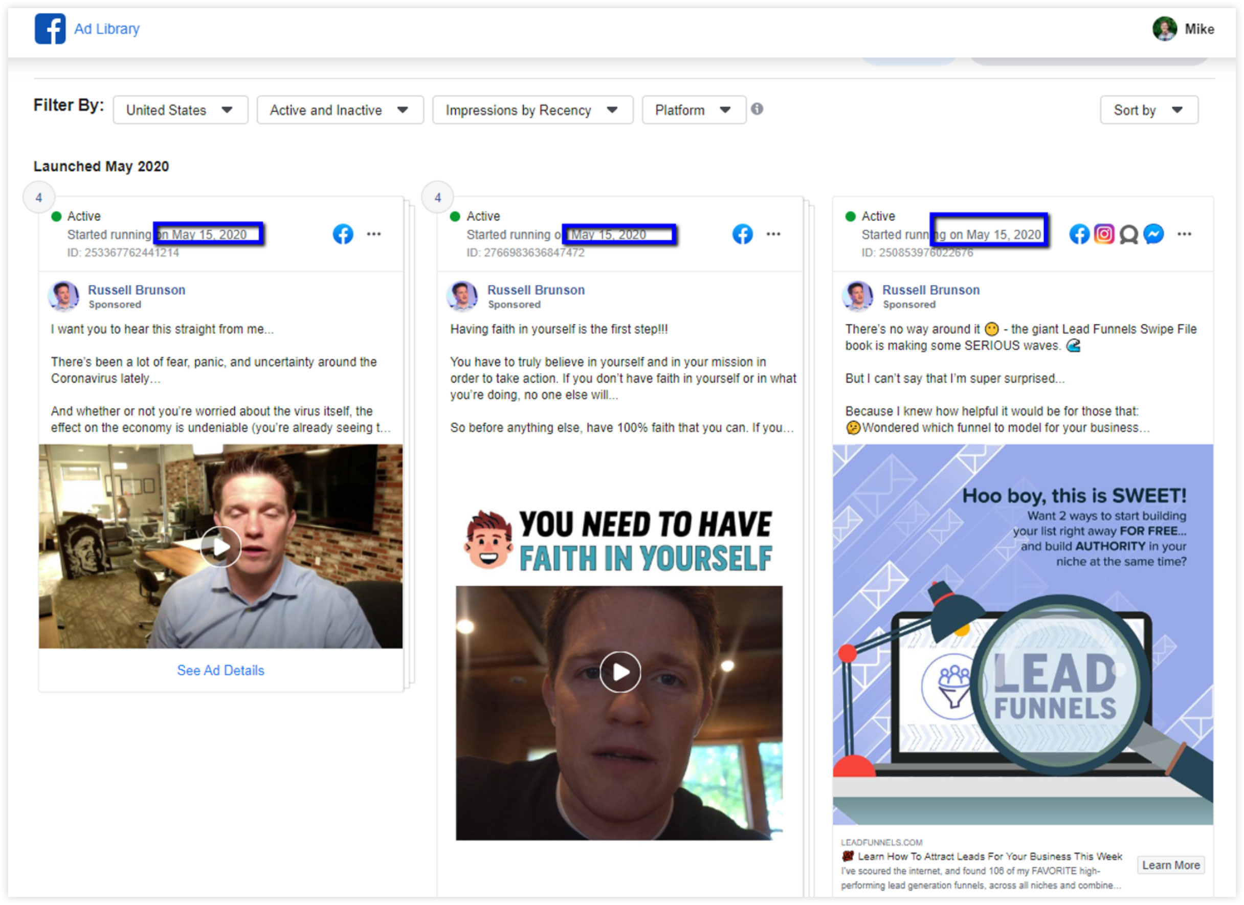 ClickFunnels Facebook Ad Library