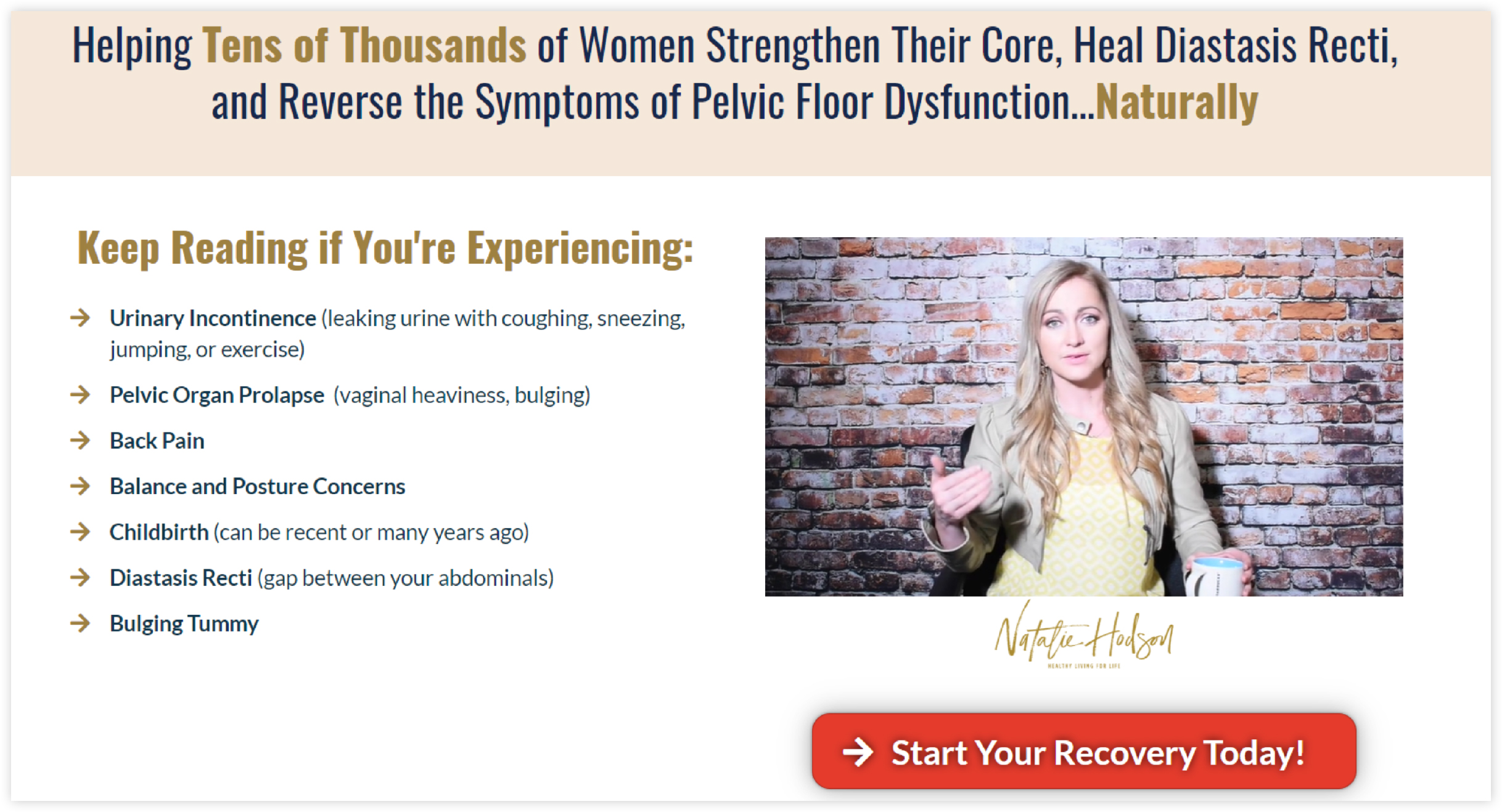 Natalie Hodson Funnel Page Example