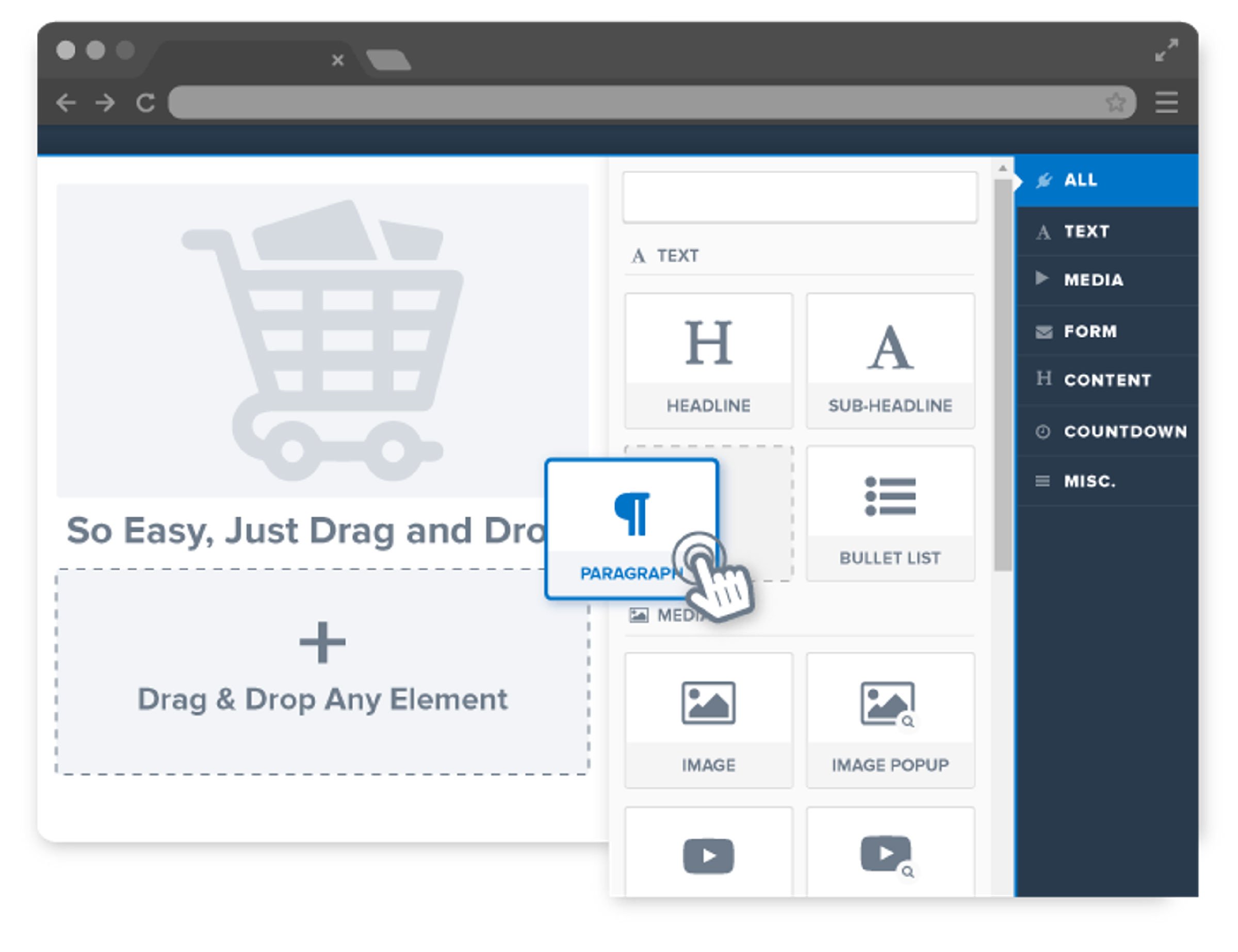 ClickFunnels Drag And Drop Interface