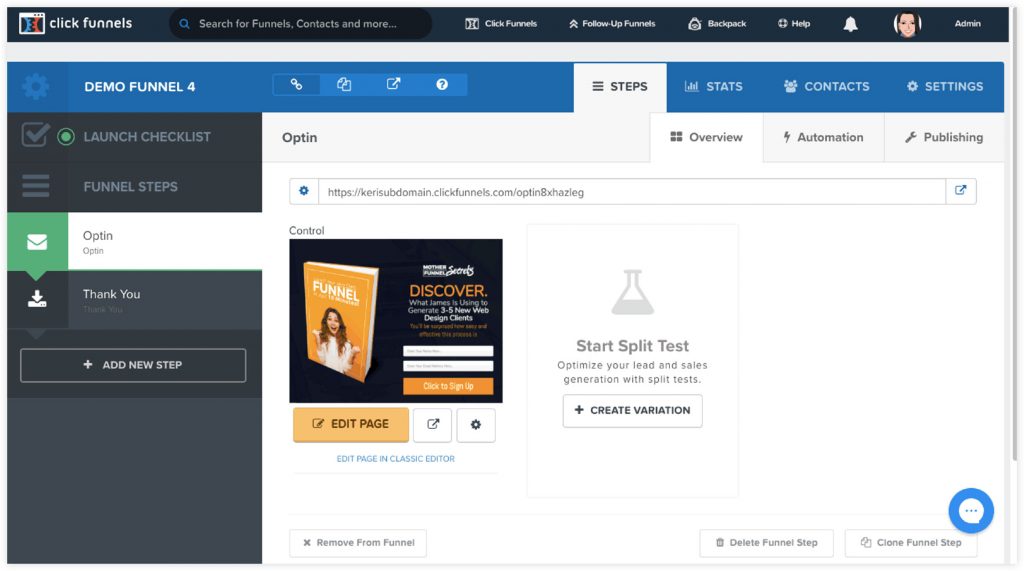 ClickFunnels Interface