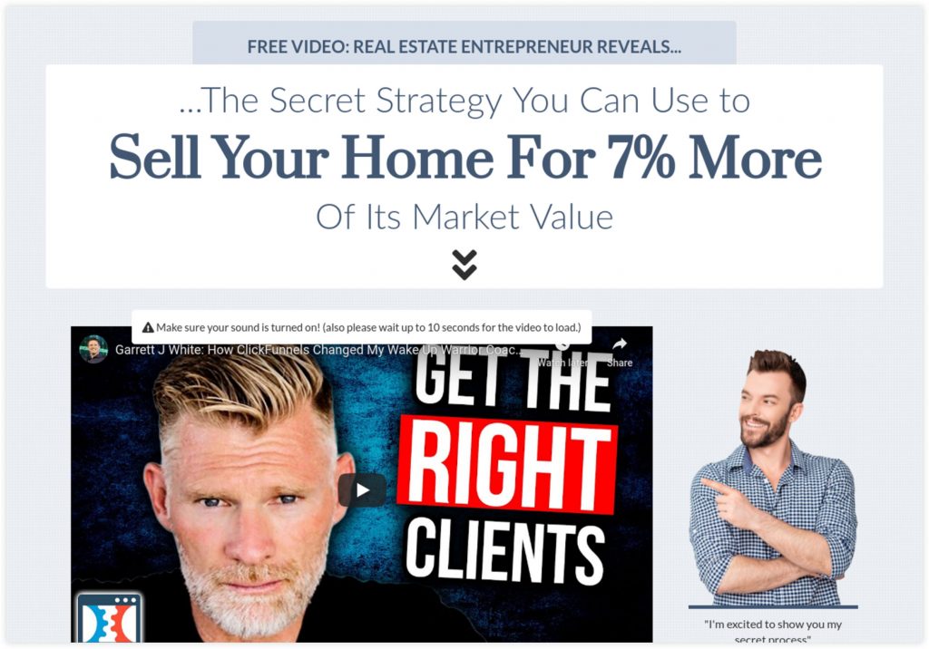 ClickFunnels Sales Funnel Page for Real Estate