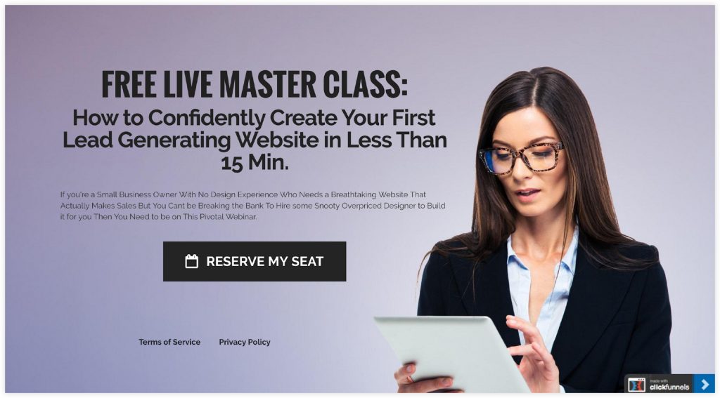 ClickFunnels Webinar Funnel Template Registration Page