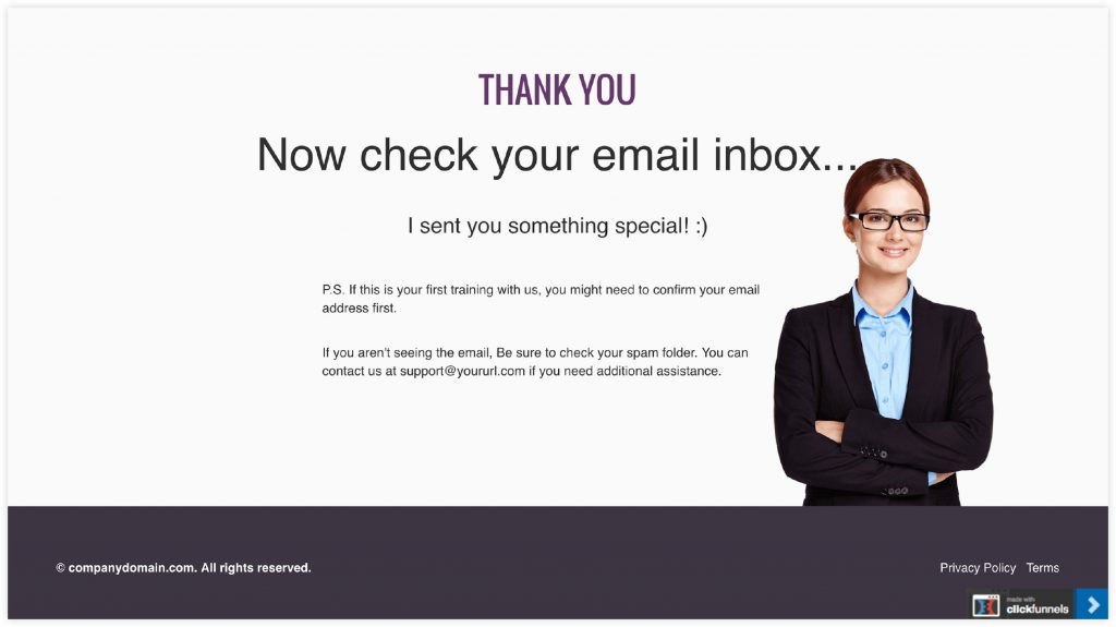 ClickFunnels Webinar Funnel Template Thank You Page