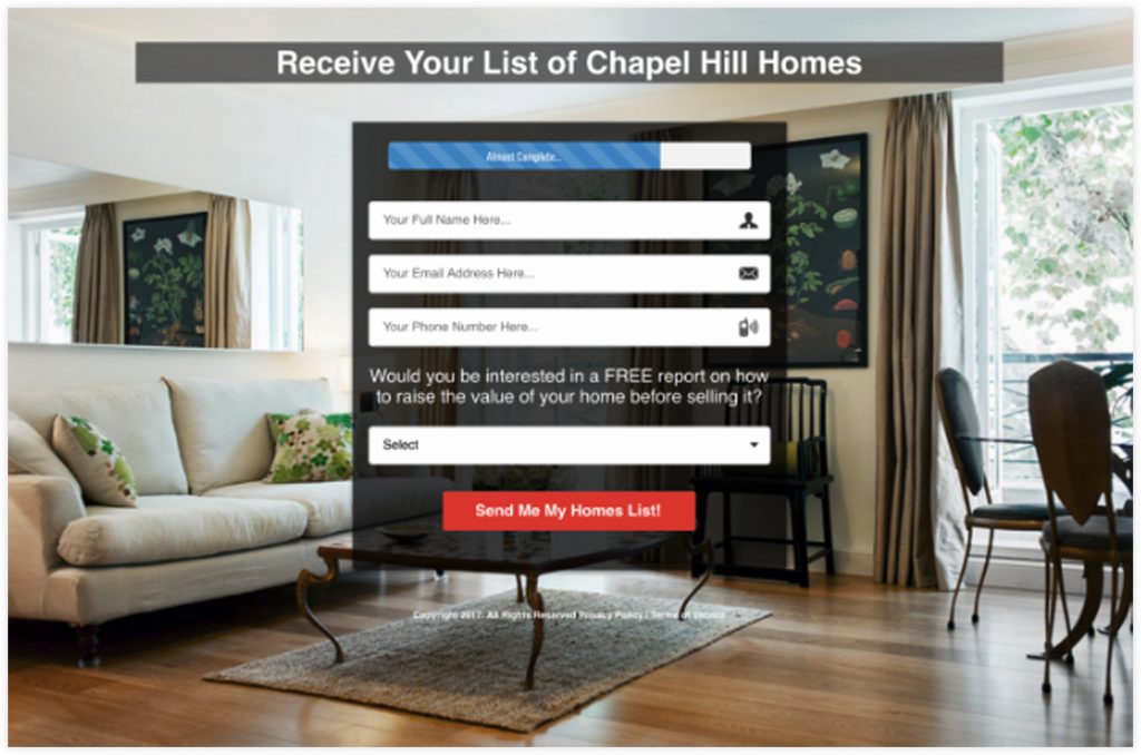 Real Estate Squeeze Page Funnel Example