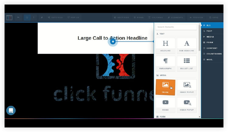 clickfunnels drag and drop page builder
