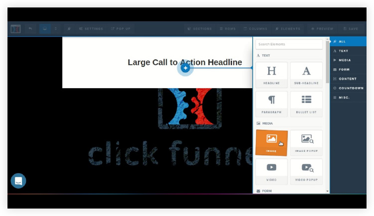 Click funnels drag and drop builder for building landing pages, and online sales funnels. 
