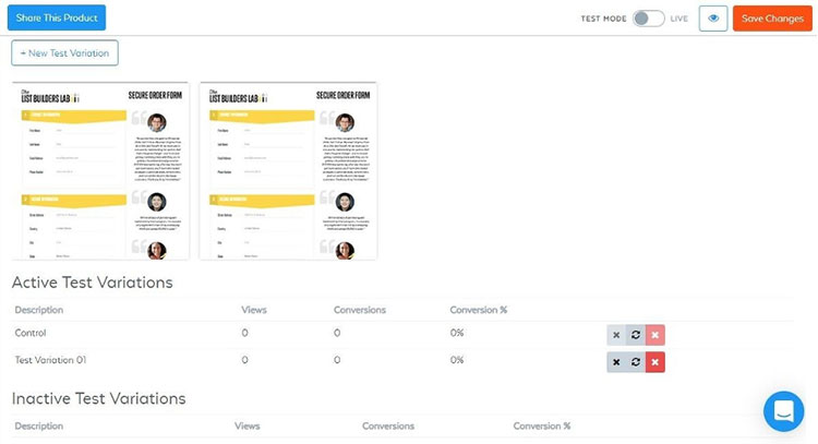 a b testing with samcart