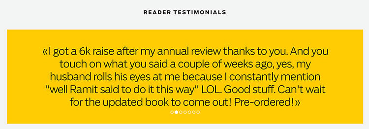 reader testimonial on the finisher's formula sales page
