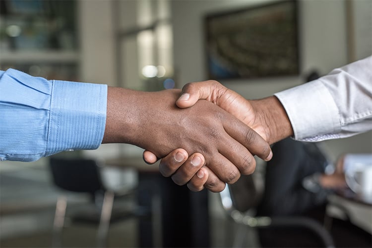 persons shaking hands on agreement