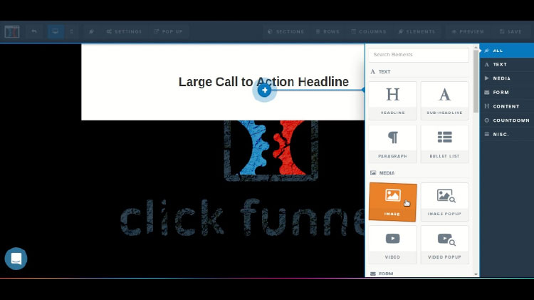 drag and drop page builder in clickfunnels