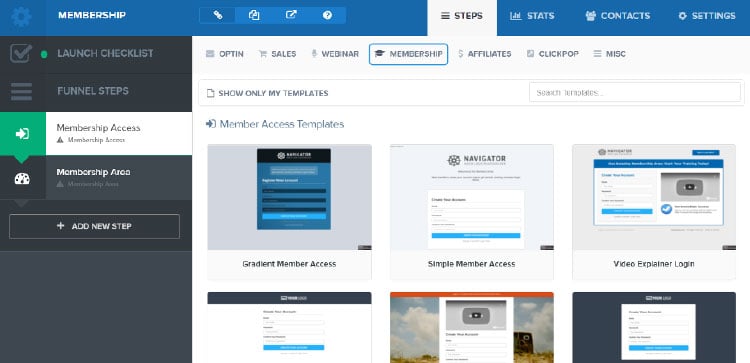 membership site building with clickfunnels
