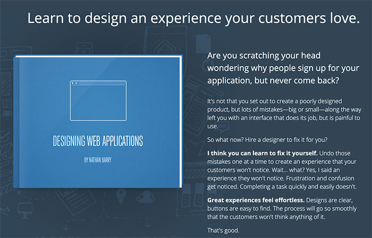 sales page of designing web applications