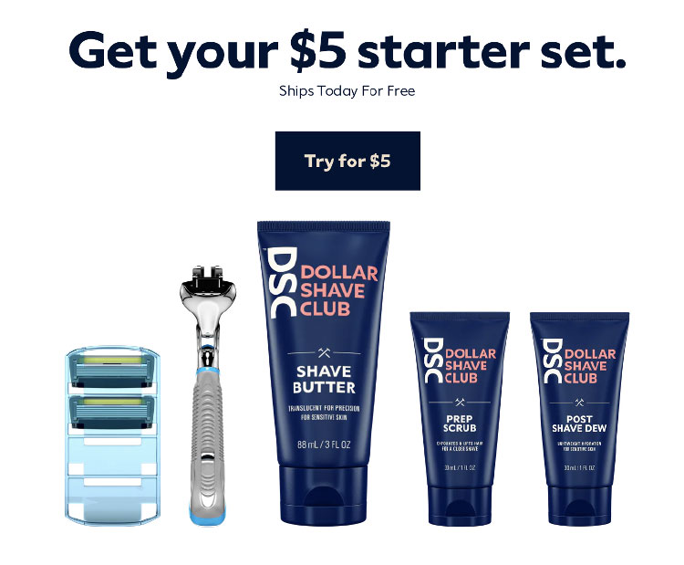 dollar shave club landing page
