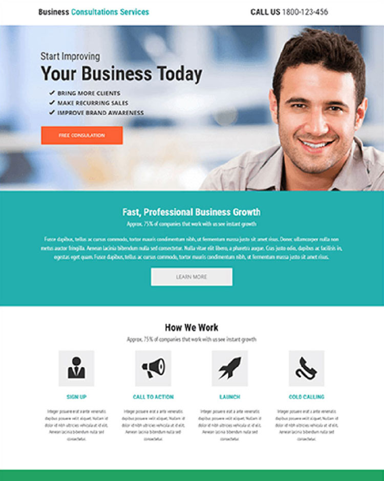 lead magnet page to capture leads with free consultation