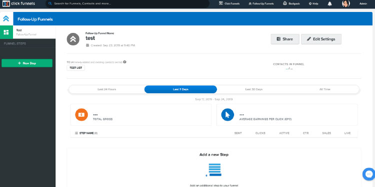 inside clickfunnels follow up funnels dashboard