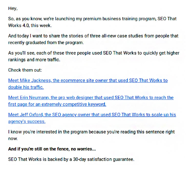 brian dean's sales email copy