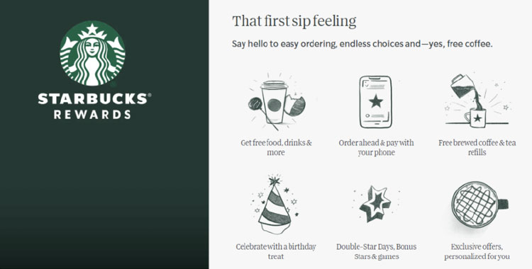 starbucks loyalty reward page