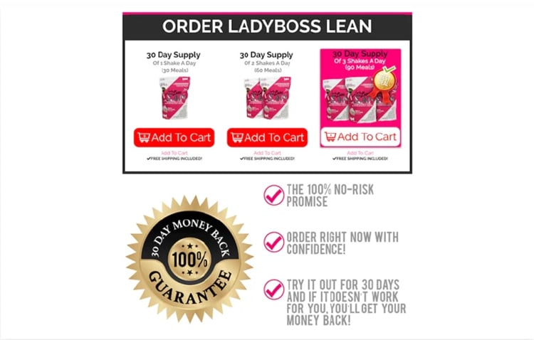 add to cart page of ladyboss