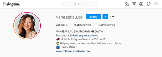 instagram profile example