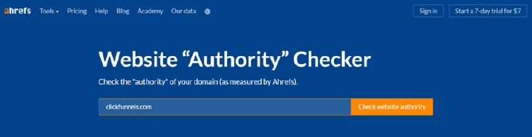 ahref website authority checker