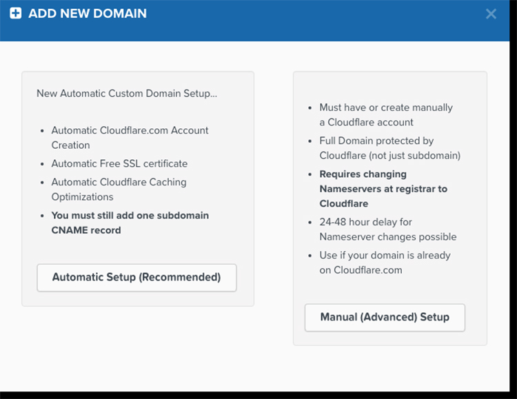 custom domain setup