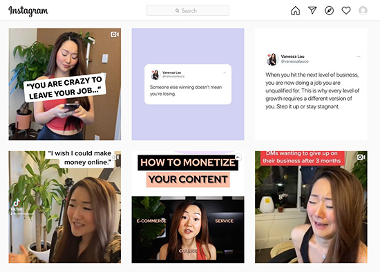 different instragram posts