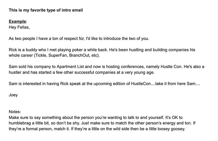 email introduction