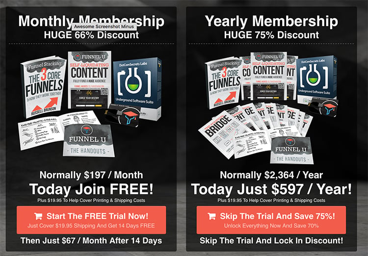 funnel university different membership plans