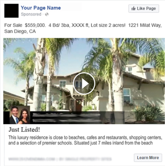 real estate facebook video ad