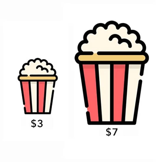 small and large popcorn