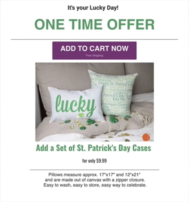 one time offer page