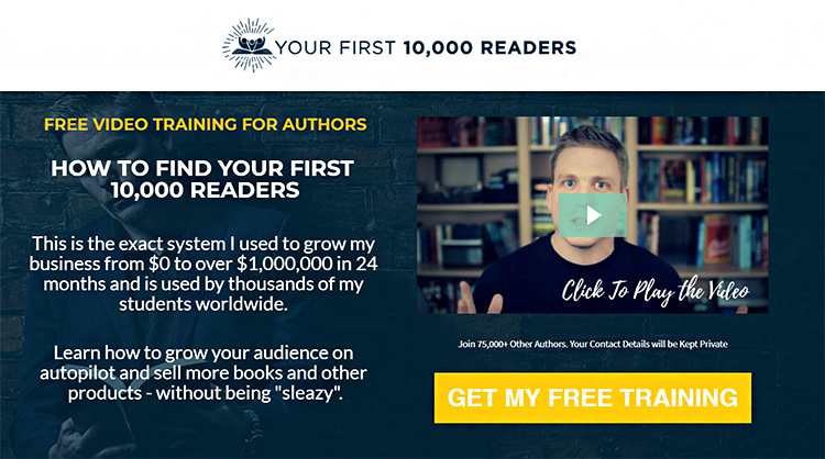 How to find your first 10,000 readers lead magnet landing page example