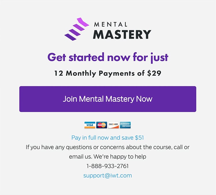 mental mastery call to action button