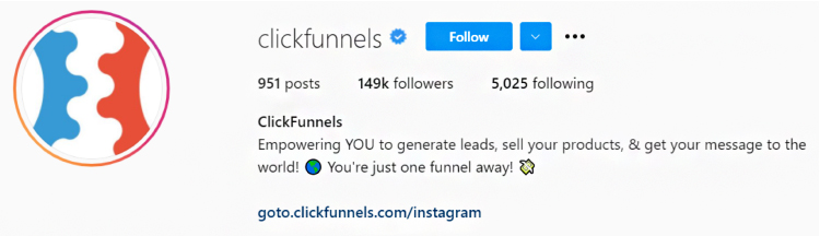 ClickFunnels Instagram post call to action close up.