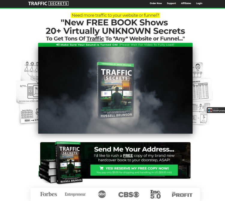 ClickFunnels Instagram post call to action landing page.