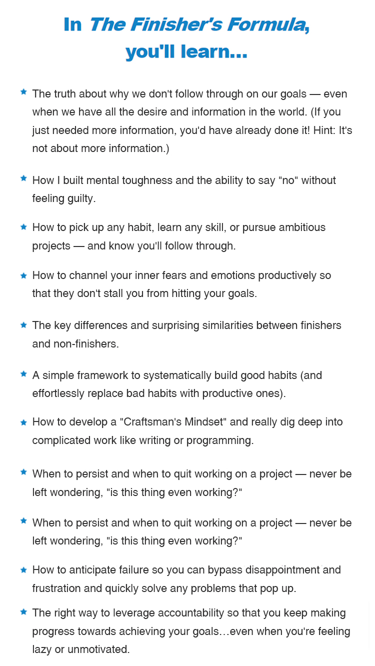 Sales page addressing specific problems with specific language.